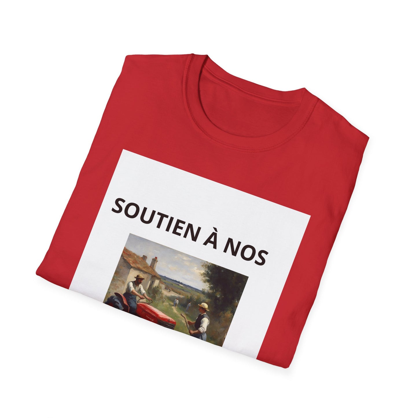 T-Shirt rouge unisexe flamboyant en soutien aux agriculteurs