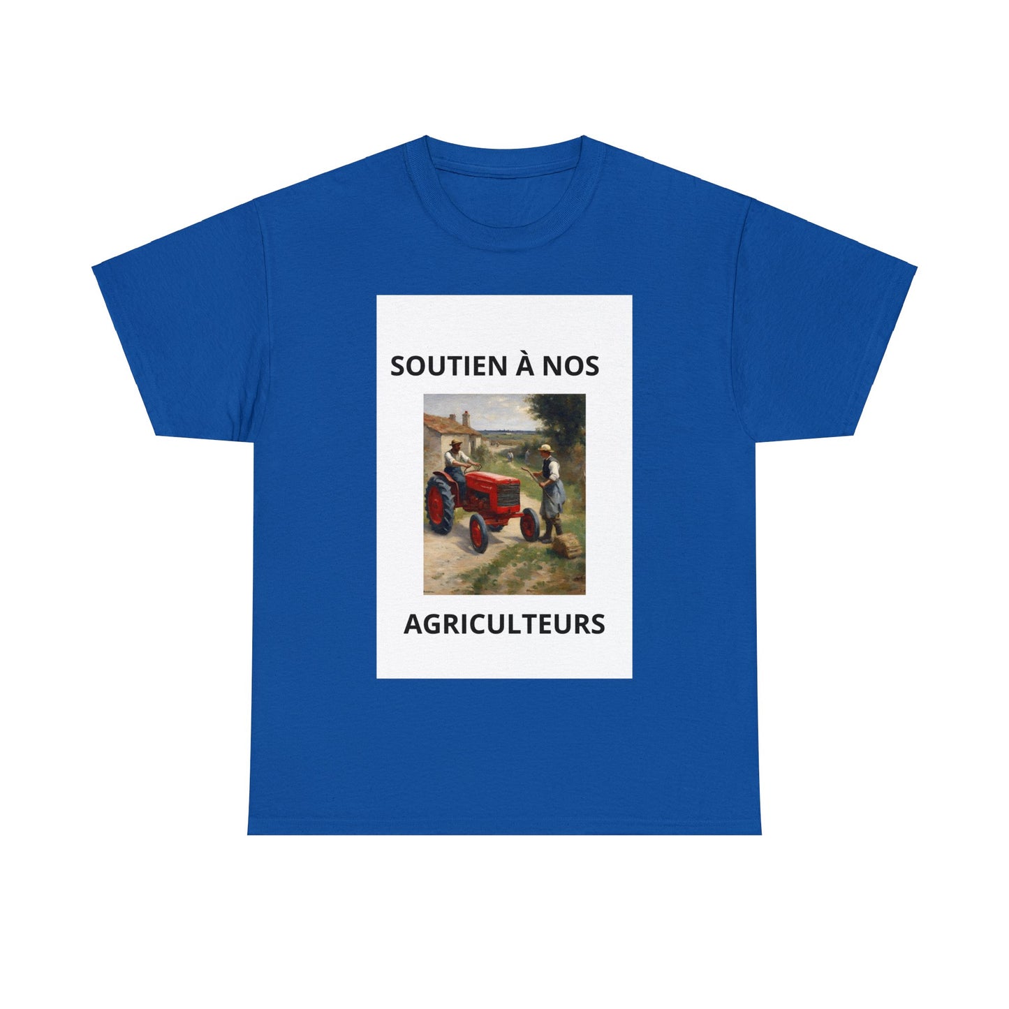 Tee-Shirt Bleu royal unisexe en soutien aux agriculteurs